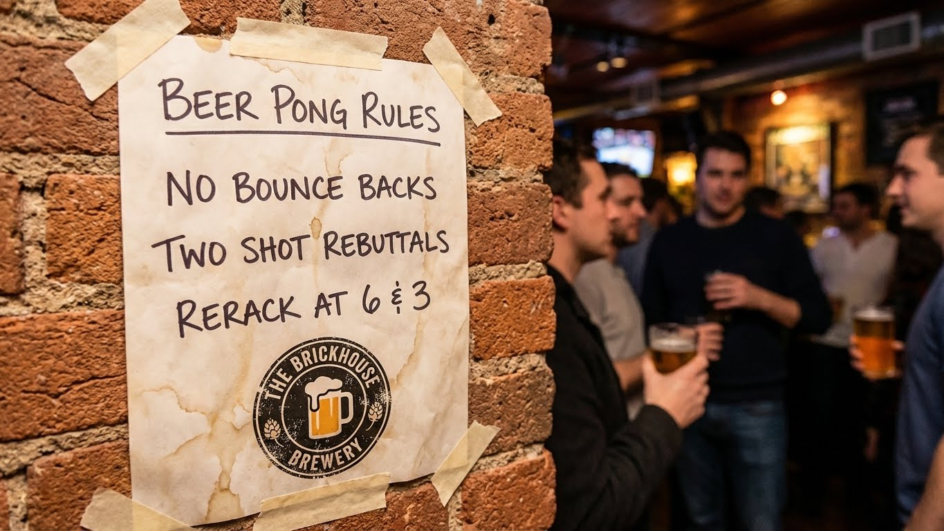 Beer pong house rules flyer