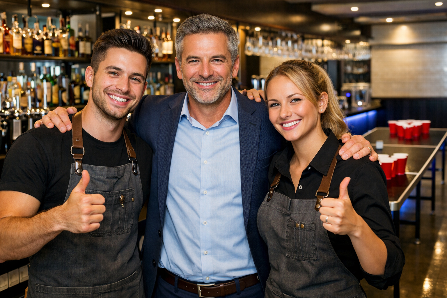 Clean beer pong setup